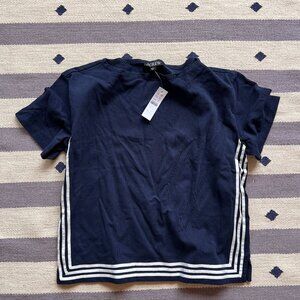 NWT J. Crew Boat Neck Tee - Navy - Size S